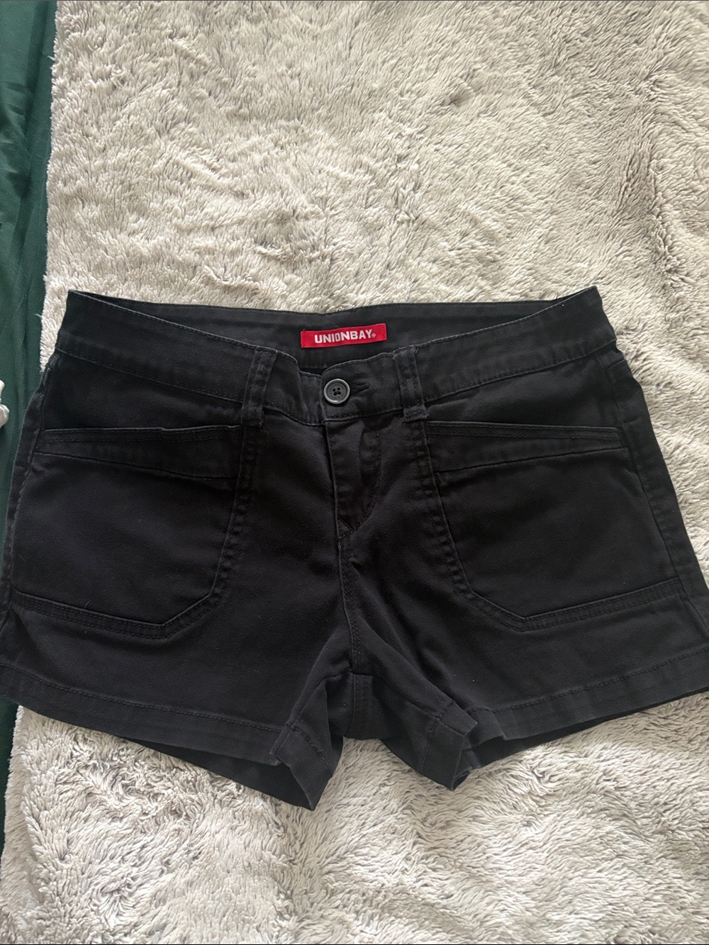 UNIONBAY Black Women's Cotton Blend Jean Shorts